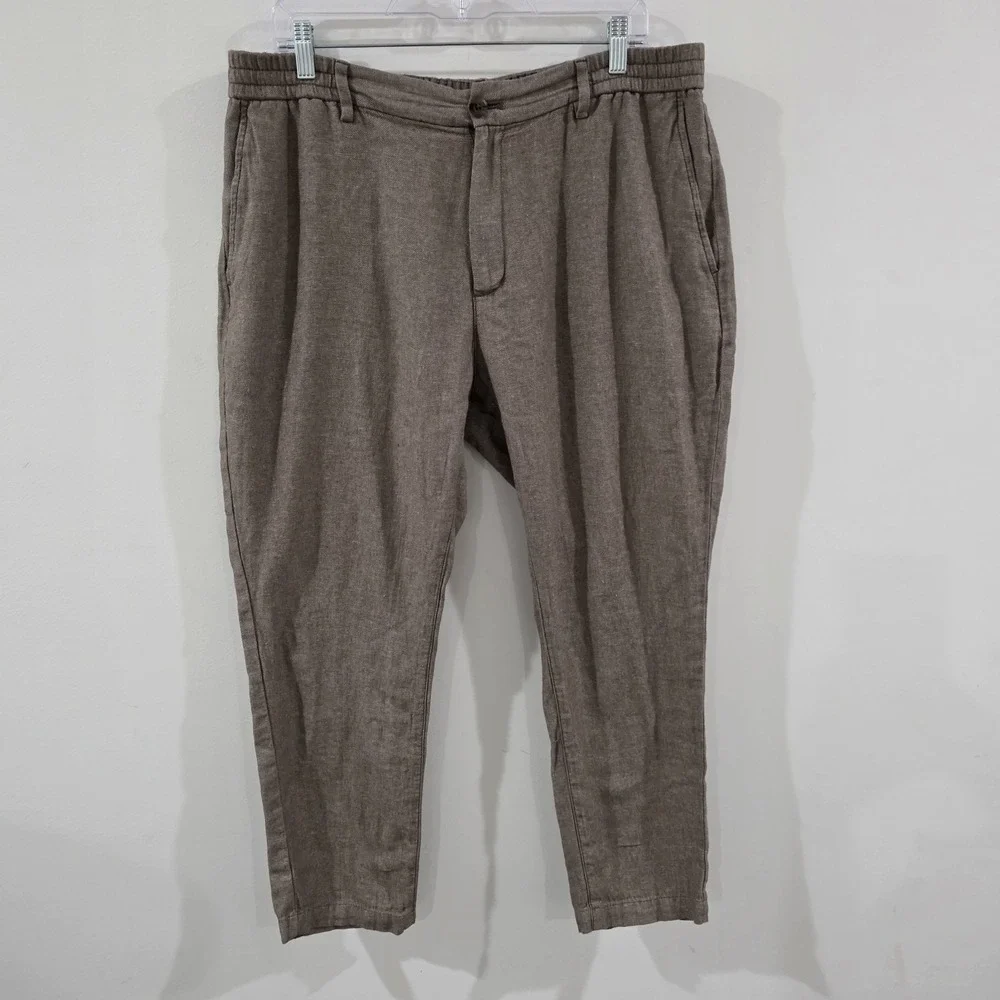 Banana Republic Mens Linen Blend Pants Size 36 X 30 Athletic Fit Business Casual